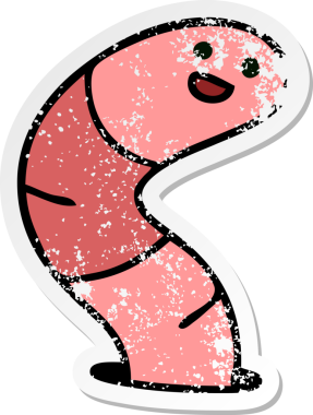 Bir insan tarafından çizilmiş garip bir el çizimi solucanın sıkıntılı çıkartması.