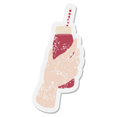 Bir insan tarafından çizilmiş el yapımı smoothie şişesi.