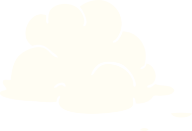 Bir insan tarafından çizilmiş kabarık beyaz bulutlar.