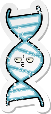 Bir insan tarafından çizilmiş şirin bir DNA ipliğinin sıkıntılı çıkartması.