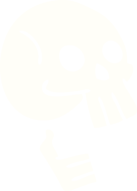 Bir insan tarafından çizilmiş tuhaf bir kafatası.