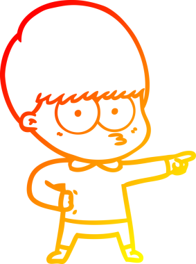 Bir insan tarafından çizilmiş gergin bir çizgi film çocuğunun sıcak çizgi çizimi