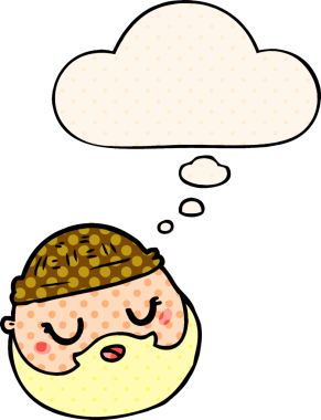 Çizgi roman tarzında sakallı erkek yüzü bir insan tarafından çizilmiş.