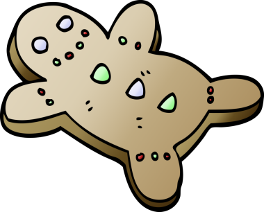 Bir insan tarafından çizilmiş karalama Noel kurabiyesi.