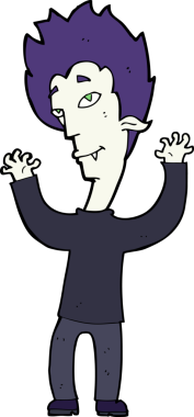 Bir insan tarafından çizilmiş vampir adam çizgi filmi.