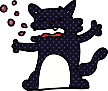 karikatür hıçkıran kedi bir insan tarafından çizildi