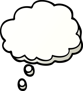 Bir insan tarafından çizilmiş vektör gradyan çizim karikatürü zihin balonu