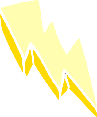 Bir insan tarafından çizilmiş karalama yıldırımı.