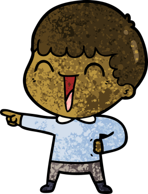 Bir insan tarafından çizilmiş mutlu bir adam.