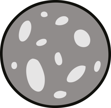 Bir insan tarafından çizilmiş bir dolunay karalaması.