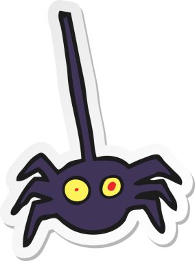 Bir insan tarafından çizilen cadılar bayramı örümceğinin çıkartması.