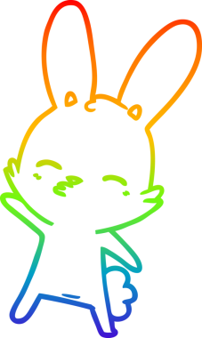 gökkuşağı gradyan çizimi bir insan tarafından çizilmiş meraklı tavşan çizgi filmi