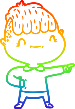 Gökkuşağı gradyan çizimi bir insan tarafından çizilmiş bir çizgi film karakteri.