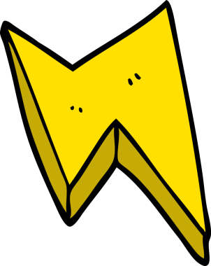 Bir insan tarafından çizilmiş karalama şimşekleri.