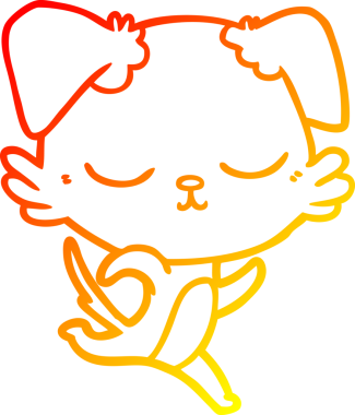 Bir insan tarafından çizilmiş sevimli bir köpeğin sıcak çizgi çizgisi.