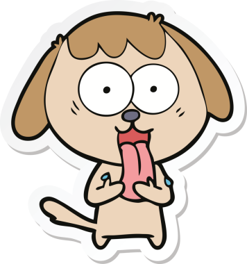 Bir insan tarafından çizilmiş şirin bir köpeğin çıkartması.