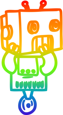 gökkuşağı gradyan çizgisi bir insan tarafından çizilmiş robot çizgi