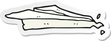 Bir insan tarafından çizilmiş buruşmuş kağıt uçak etiketi.