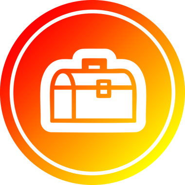 bir insan tarafından çizilen sıcak gradyan bitiş ile araç kutusu dairesel simgesi