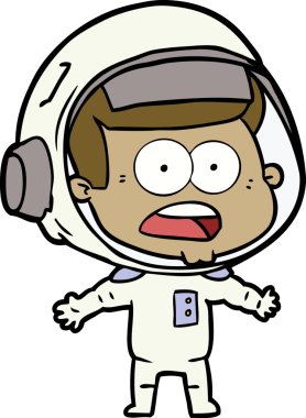 Karikatür bir insan tarafından çizilen astronotu şaşırttı.