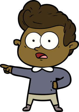 Bir insan tarafından çizilmiş çizgi film bakışlı adam.