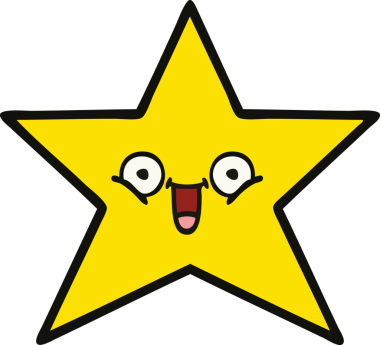 Bir insan tarafından çizilmiş altın yıldız karikatürü.