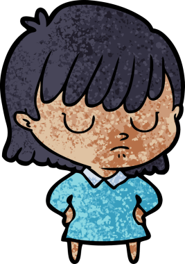 Bir insan tarafından çizilmiş karikatür kadın.