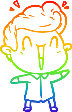 Gökkuşağı gradyanı çizimi bir insan tarafından çizilmiş heyecanlı bir çizgi film