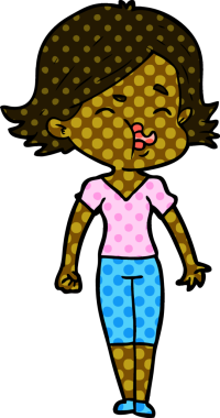 Bir insan tarafından çizilen karikatür kızı.