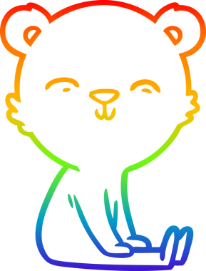 Mutlu bir kutup ayısının çizdiği gökkuşağı gradyanı bir insan tarafından çizilmiş.