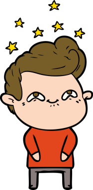 Bir insan tarafından çizilmiş heyecanlı bir çizgi film.