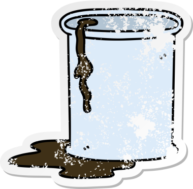 İnsan eliyle çizilmiş garip bir yağ fıçısının sıkıntılı çıkartması.