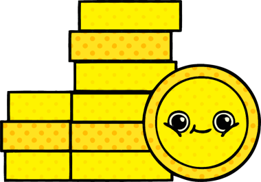 bir insan tarafından çizilmiş bir madeni paranın çizgi filmi