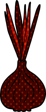 Bir insan tarafından çizilmiş soğan filizlenen karikatür karalaması