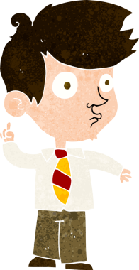 Çizgi filmci çocuk bir insan tarafından çizilmiş sorular soruyor.