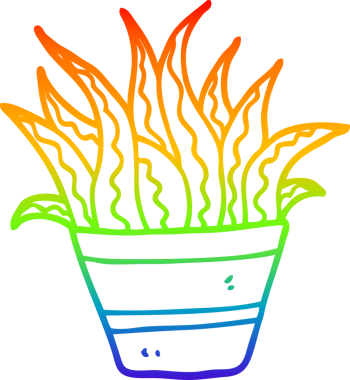 gökkuşağı gradyan çizgi çizimi bir insan tarafından çizilmiş bir karikatür ev bitkisi