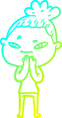 Bir insan tarafından çizilmiş bir karikatür kadın çizimi.