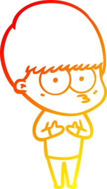 Bir insan tarafından çizilmiş gergin bir çizgi film çocuğunun çizimi.