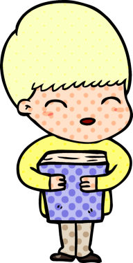 Bir insan tarafından çizilmiş mutlu çizgi film çocuğu.