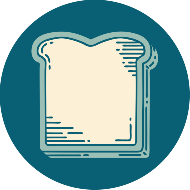 Bir insan tarafından çizilmiş bir ekmek diliminin sembolik dövmesi.