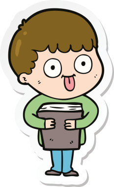 Bir insan tarafından çizilmiş karikatür adamın çıkartması.