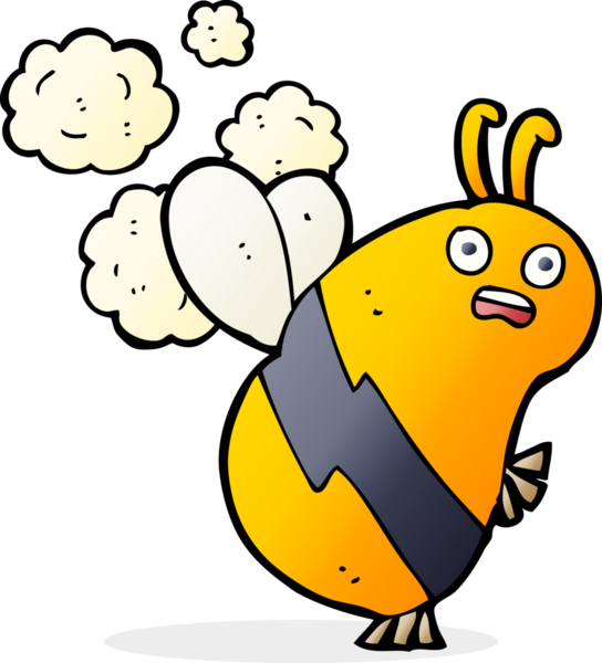 Bir insan tarafından çizilmiş çizgi film uçan arı