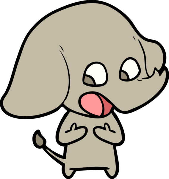 Bir insan tarafından çizilmiş şirin bir fil.