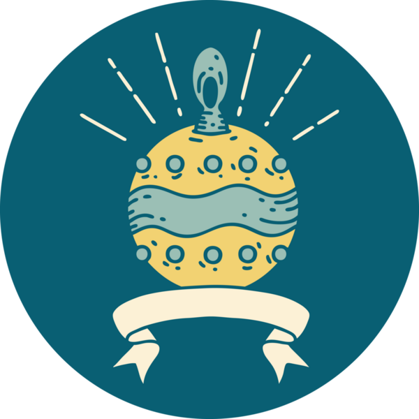 Bir insan tarafından çizilmiş dövme stili noel süsü.