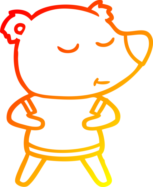 Bir insan tarafından çizilmiş mutlu bir kutup ayısının sıcak çizgi çizimi