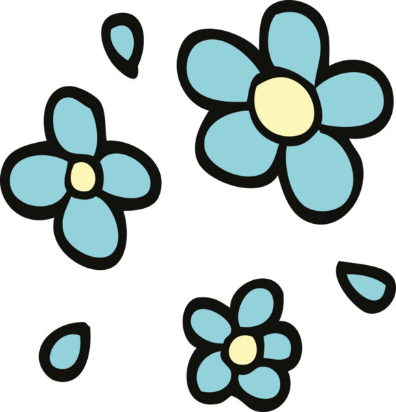 Bir insan tarafından çizilmiş karalama dekoratif çiçekler.