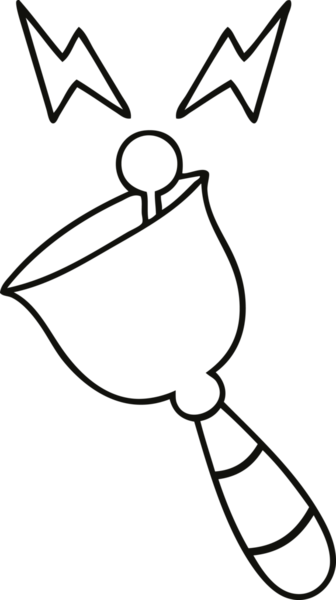 Bir insan tarafından çizilmiş zil çizgi çizimi.