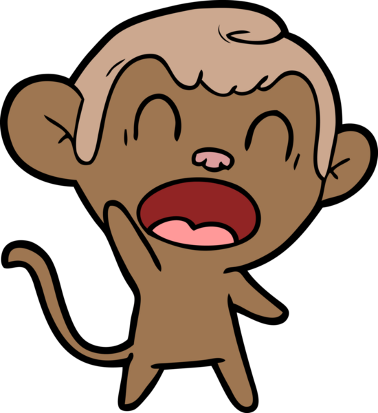 Bir insan tarafından çizilmiş bağıran çizgi maymun.