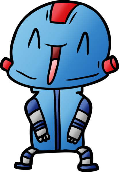 Bir insan tarafından çizilmiş çizgi film robotu