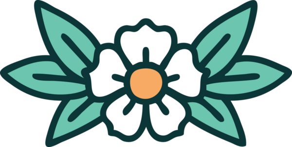 Bir insan tarafından çizilmiş bir çiçeğin ikonik dövme şekli